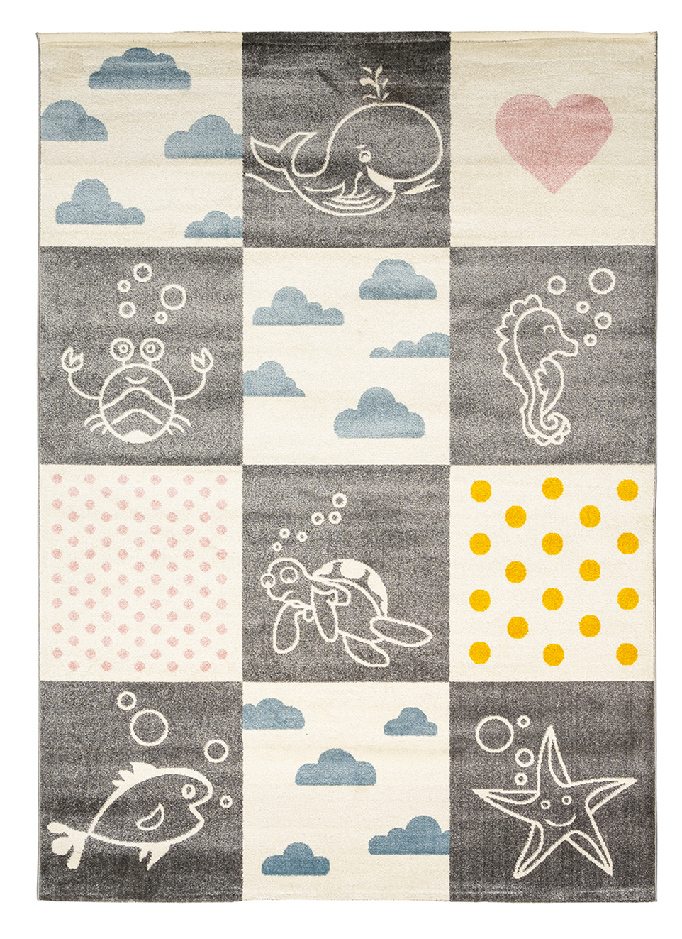 Sziluett szőnyeg Vízimozaik Fehér-világosszürke-színes 200x280 cm